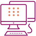Image on a computer, website design icon.